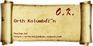 Orth Kolumbán névjegykártya